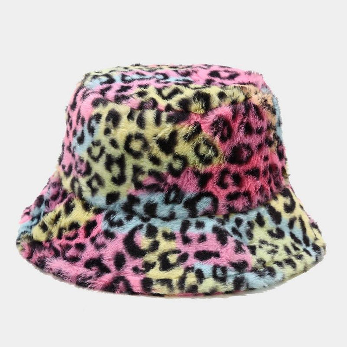 Wholesale Hat Acrylic Leopard Print Fleece Thickened Windproof Bucket Hat JDC-FH-PangQ001