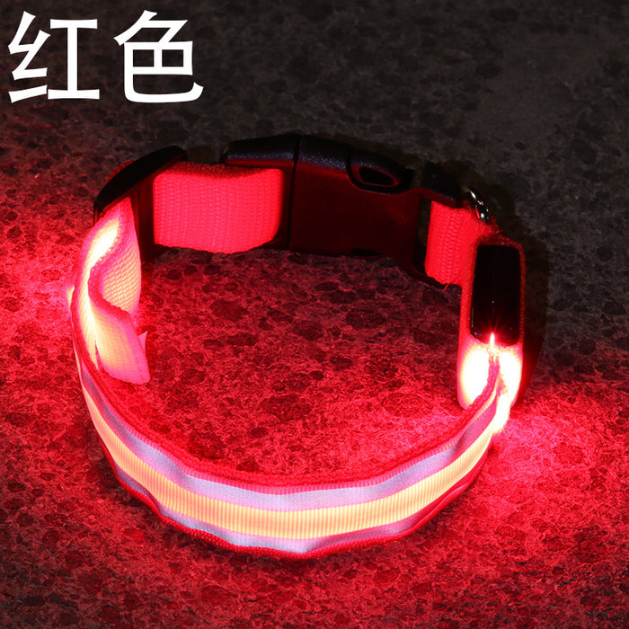 Wholesale Nylon Webbing LED Light Up Dog Collar JDC-FT-XuanD003