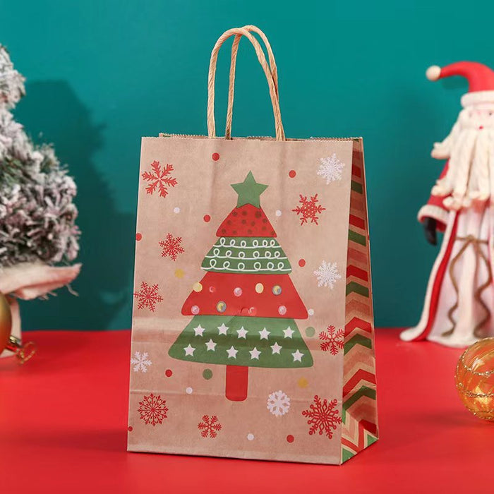 Wholesale Gift Bag Kraft Paper Christmas Tree Elk Party Gift Bag MOQ≥12 JDC-GB-Ganrui016