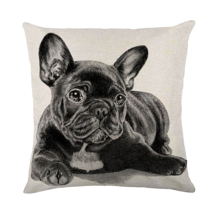 Wholesale Cute French Bull Animal Series Linen Pillowcase JDC-PW-Beilan002