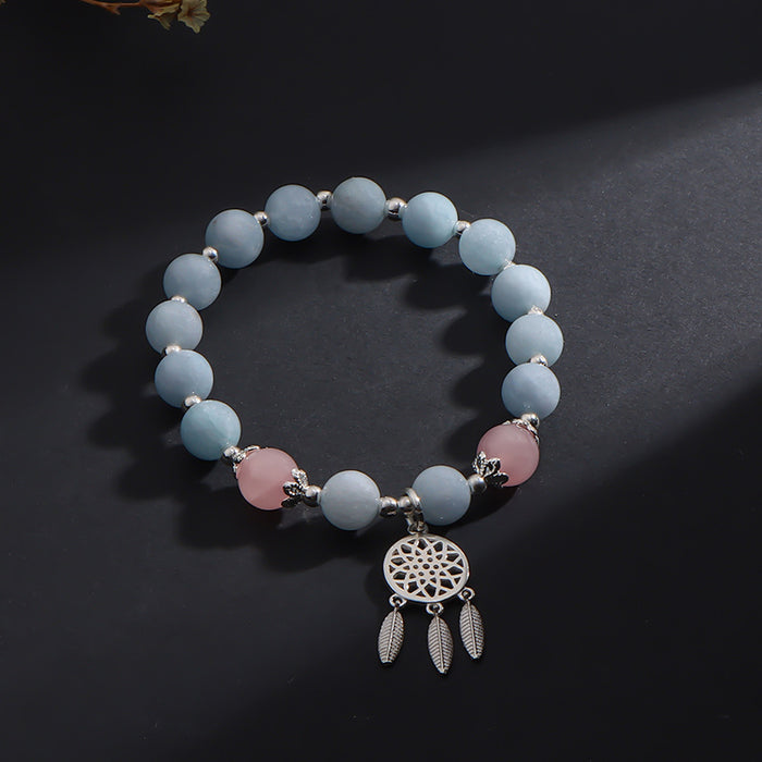 Wholesale Natural Crystal Semi-Precious Dreamcatcher Bracelet JDC-BT-BaD002