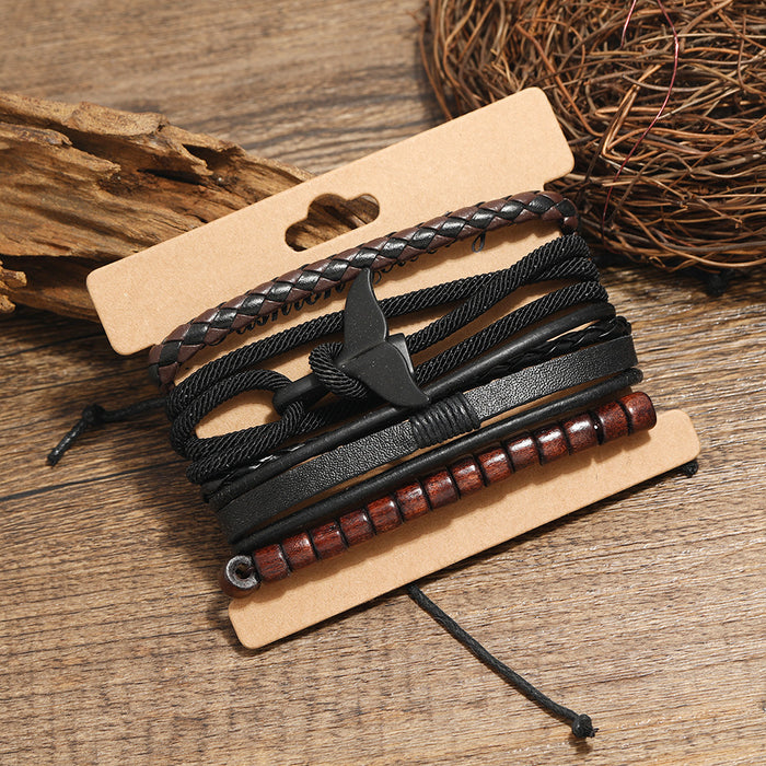 Wholesale Jewelry Ornament Vintage Braided Leather Bracelet JDC-BT-SaiH007