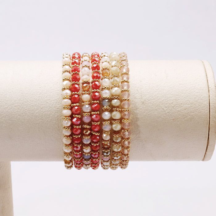 Wholesale Bracelet Glass Electroplating Colorful Pearl Bracelet MOQ≥2 JDC-BT-NanH010