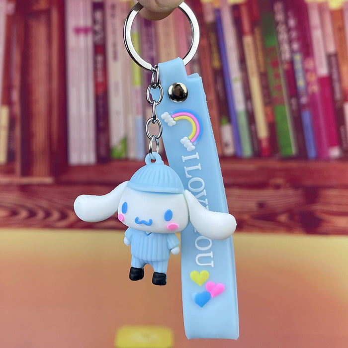 Wholesale keychain pvc cartoon soft glue big ear dog cute doll MOQ≥2 JDC-KC-MQu005