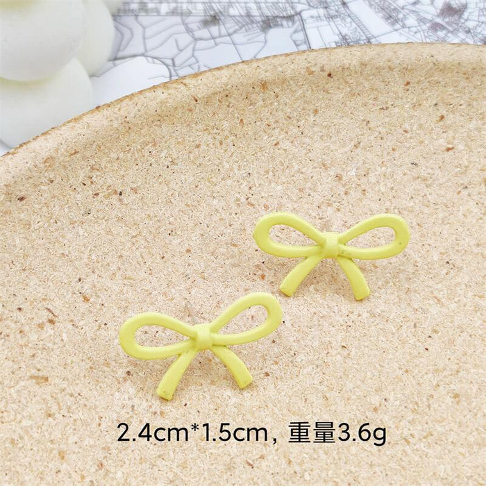 Jewelry WholesaleWholesale cream yellow S925 silver needle spray paint butterfly C circle square round earrings JDC-ES-FX010 Earrings 繁瑆 %variant_option1% %variant_option2% %variant_option3%  Factory Price JoyasDeChina Joyas De China