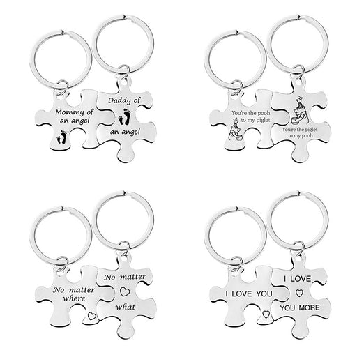 Jewelry WholesaleWholesale Stainless Steel Couple Puzzle Plating Metal Keychain JDC-KC-GangGu006 Keychains 钢古 %variant_option1% %variant_option2% %variant_option3%  Factory Price JoyasDeChina Joyas De China