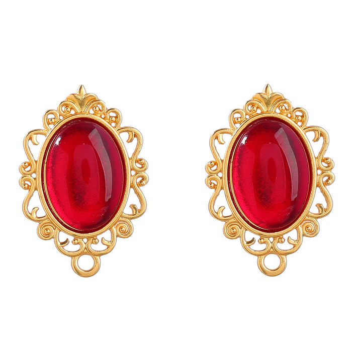 Wholesale Earrings Alloy Retro Personality Simple Oval Shape JDC-ES-JL1063