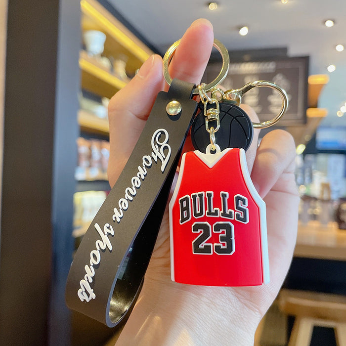 Wholesale Keychains For Backpacks Cartoon Fashion Basketball Jersey Keychain Creative PVC Epoxy Doll JDC-KC-JG236