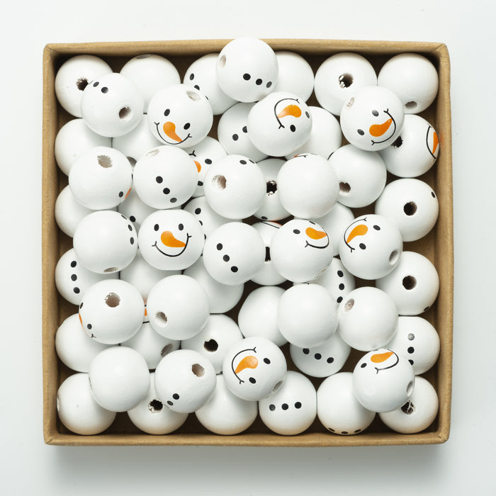 Wholesale Christmas Snowman DIY Accessories Wooden Beads MOQ≥2 JDC-DIY-DJin004