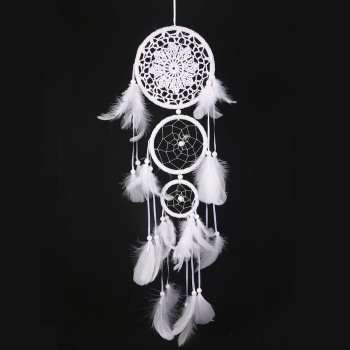 Wholesale Lace Feather Dreamcatcher Home Ornament Wind Chime MOQ≥2 JDC-DC-JunX019