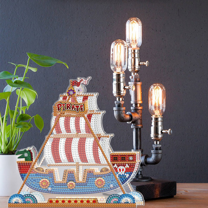 Wholesale DIY Diamond Painting Swinging Pirate Ship Acrylic Ornament MOQ≥2 JDC-DIY-JSen002