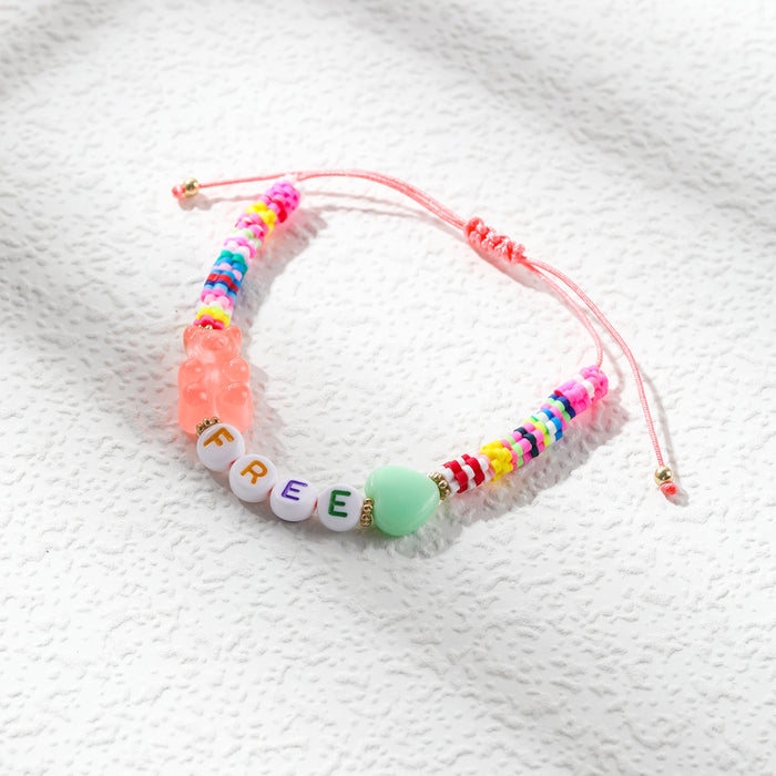 Jewelry WholesaleWholesale clay resin bear weaving bracelet JDC-BT-YiD007 Bracelet 宜达 %variant_option1% %variant_option2% %variant_option3%  Factory Price JoyasDeChina Joyas De China