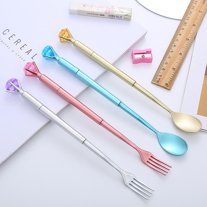 Jewelry WholesaleWholesale Diamond Spoon Fork Plastic Ballpoint Pen JDC-BP-Liuj015 Ballpoint Pen 柳锦 %variant_option1% %variant_option2% %variant_option3%  Factory Price JoyasDeChina Joyas De China