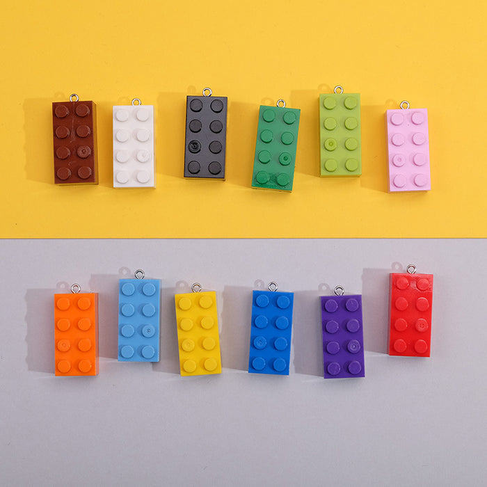 Wholesale keychain pvc cute color 2*4 point building blocks MOQ≥10 JDC-KC-QMou014