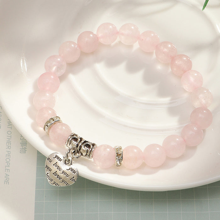 Jewelry WholesaleWholesale Pink Crystal Beaded Plastic Resin Couple Best Friends Bracelet JDC-BT-NZ035 Bracelet 奈珠 %variant_option1% %variant_option2% %variant_option3%  Factory Price JoyasDeChina Joyas De China