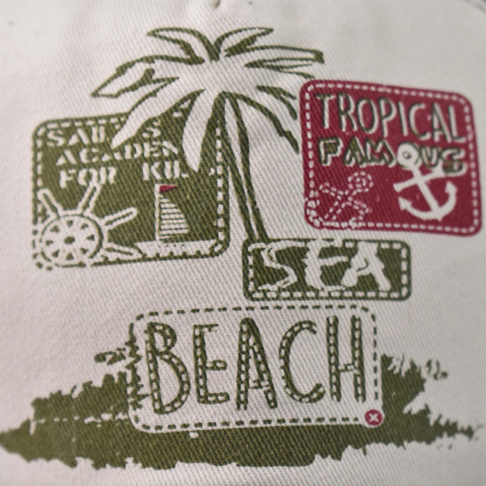 Wholesale washed baseball cap beach coconut tree printing beach outdoor old hat MOQ≥2 JDC-FH-EXu010