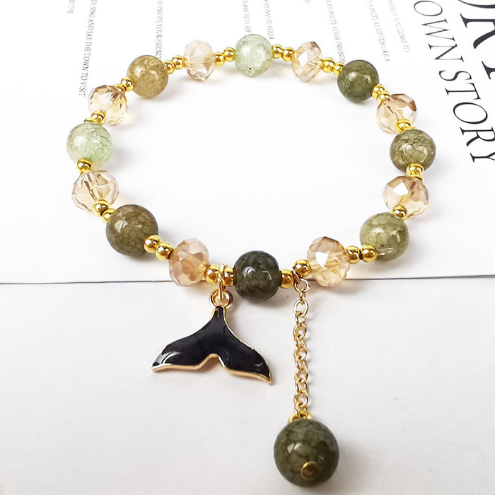 Wholesale Imitation Jade Glass Cracked Bracelet MOQ≥5 JDC-BT-LiM006