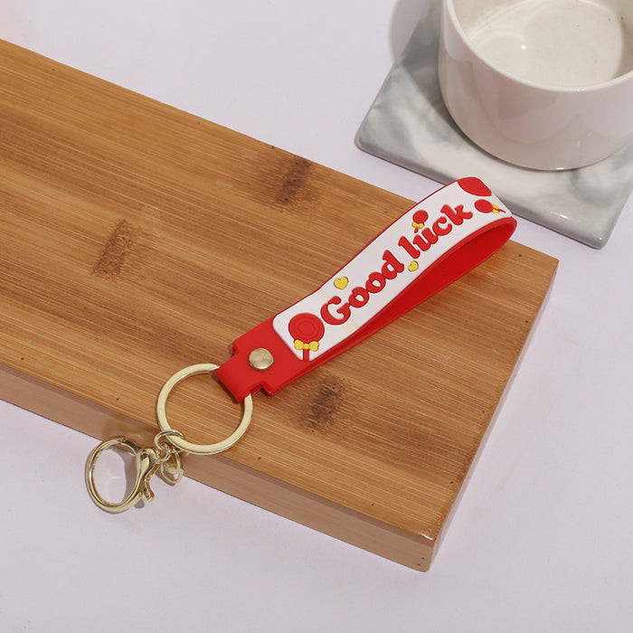 Wholesale Keychain PVC Soft Adhesive Cute Candy Letter Lanyard MOQ≥10 JDC-KC-ZaoYang008