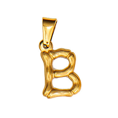 Wholesale Bamboo Three-dimensional Titanium Steel Plated 18K Gold Pendant MOQ≥2 JDC-PT-QianJ001