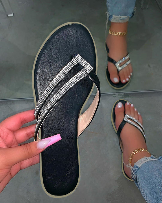 Wholesale Summer New Sandals Flat Ladies Beach Shoes Slippers JDC-SP-LMF001