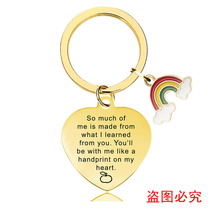 Jewelry WholesaleWholesale teachers' Day graduation gift engraved stainless steel Graduation keychain JDC-KC-GangGu034 Keychains 钢古 %variant_option1% %variant_option2% %variant_option3%  Factory Price JoyasDeChina Joyas De China