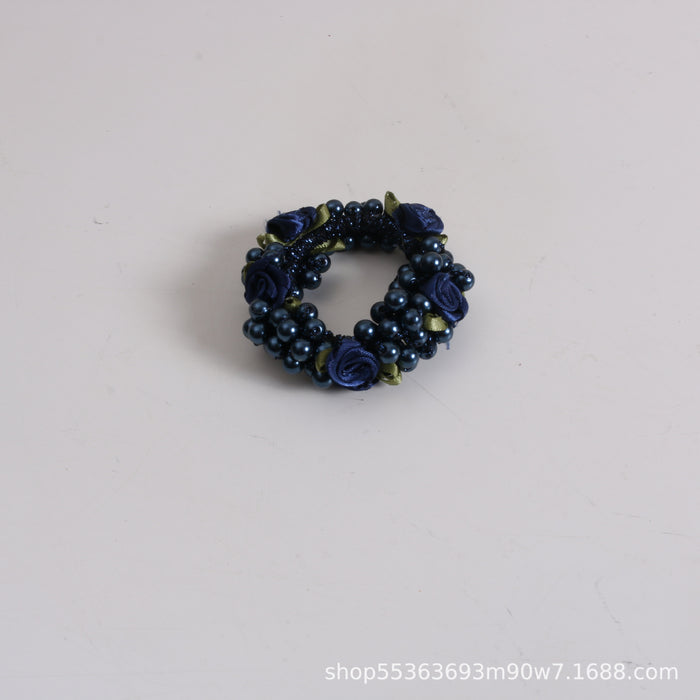 Wholesale ball head flower female head rope hair ring JDC-HS-TengH004