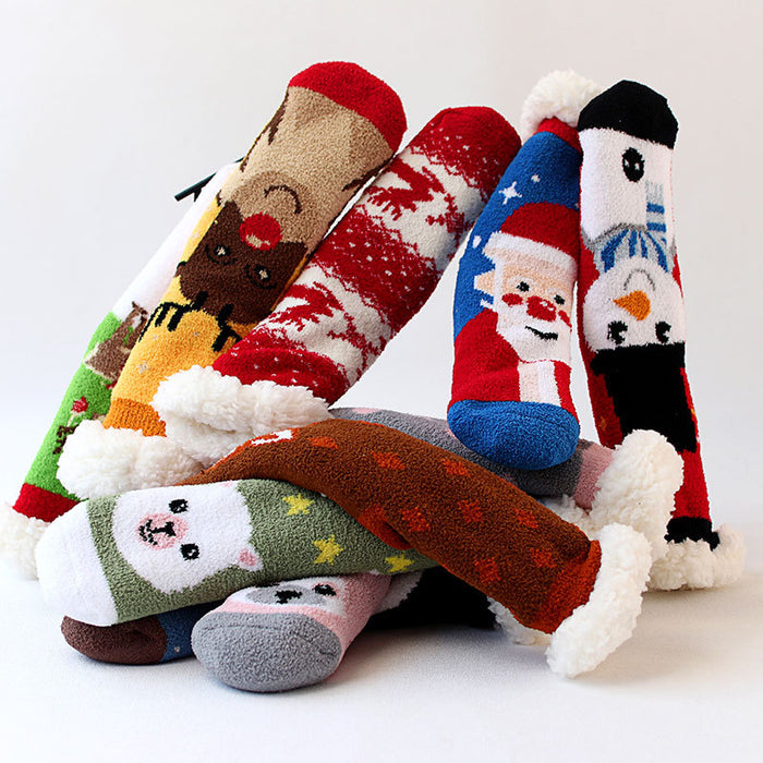 Wholesale socks cartoon christmas socks snowman stuffed animal MOQ≥3 JDC-SK-FNiu001