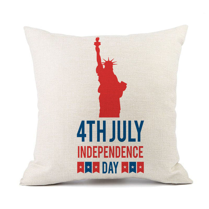 Wholesale 4th of July Independence Day Linen Pillowcase MOQ≥2 JDC-PW-OuH003