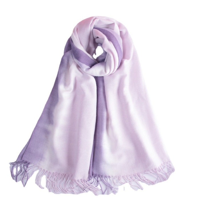 Wholesale Scarf Imitation Cashmere Gradient Thickened Thermal Shawl JDC-SF-Randai004