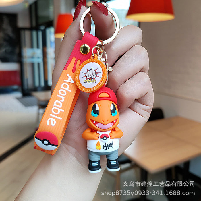 Wholesale new three generations cartoon sweater PVC doll keychain pendant JDC-KC-JianH001