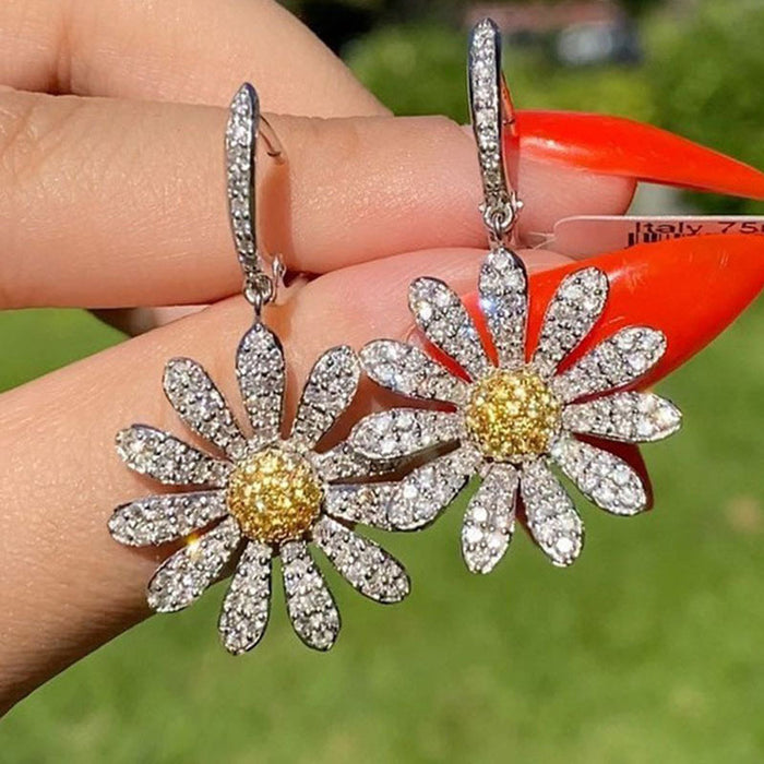 Jewelry WholesaleWholesale sunflower full diamond copper temperament earrings JDC-ES-Chenrui018 Earrings 晨睿 %variant_option1% %variant_option2% %variant_option3%  Factory Price JoyasDeChina Joyas De China