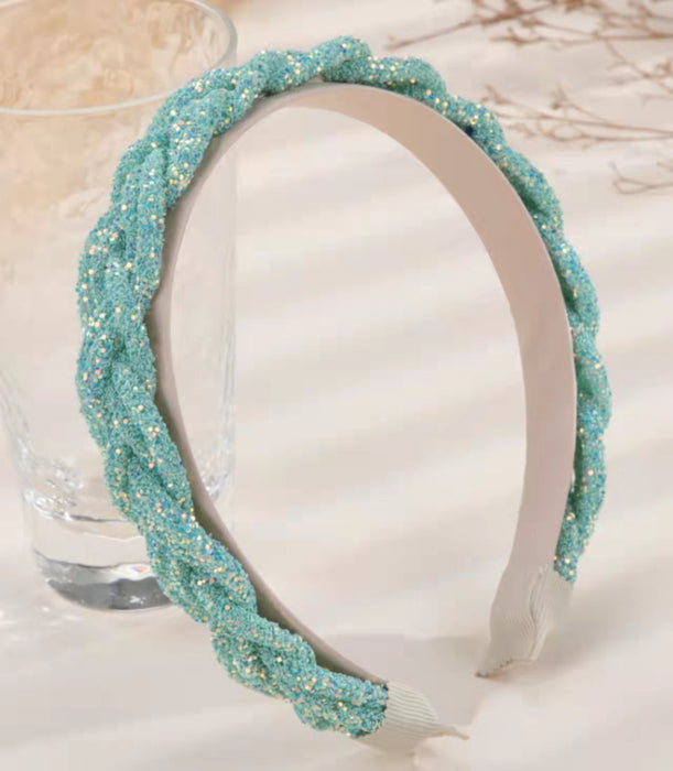 Jewelry WholesaleWholesale sequin twist braided hair band JDC-HD-Pengl002 Headband 朋来 %variant_option1% %variant_option2% %variant_option3%  Factory Price JoyasDeChina Joyas De China