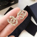 Jewelry WholesaleWholesale Pearl Rhinestone S925 Silver Post Brass Earrings MOQ≥2 JDC-ES-LQue002 Earrings 蓝鹊 %variant_option1% %variant_option2% %variant_option3%  Factory Price JoyasDeChina Joyas De China