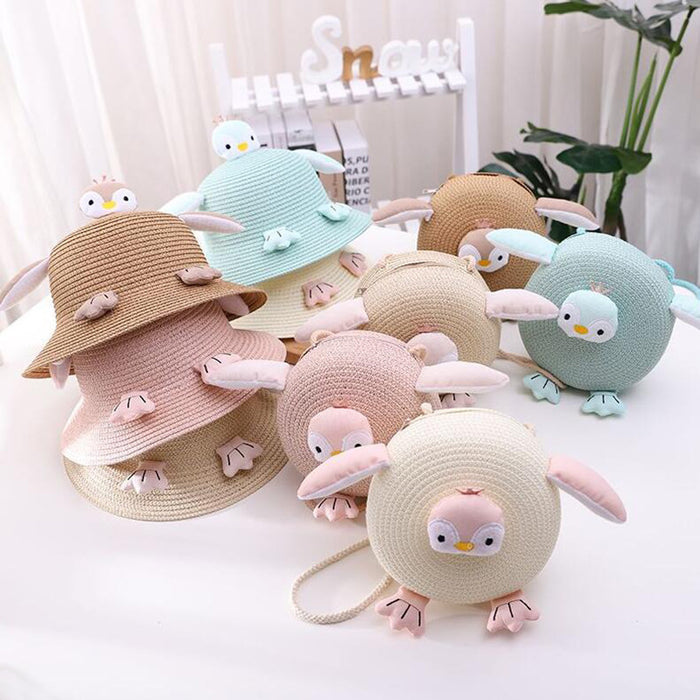 Jewelry WholesaleWholesale cute children Penguin beach sun shading straw hat JDC-FH-Andie001 Fashionhat 暗蝶 %variant_option1% %variant_option2% %variant_option3%  Factory Price JoyasDeChina Joyas De China