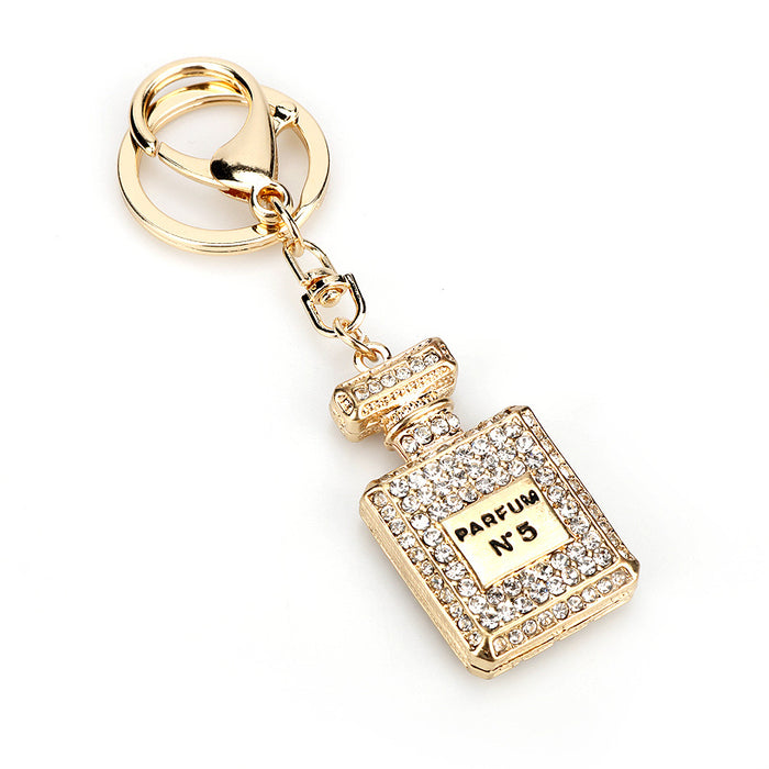 Wholesale Rhinestone Car Ornament Keychain Full Diamond Perfume Bottle (F) JDC-KC-AWen014