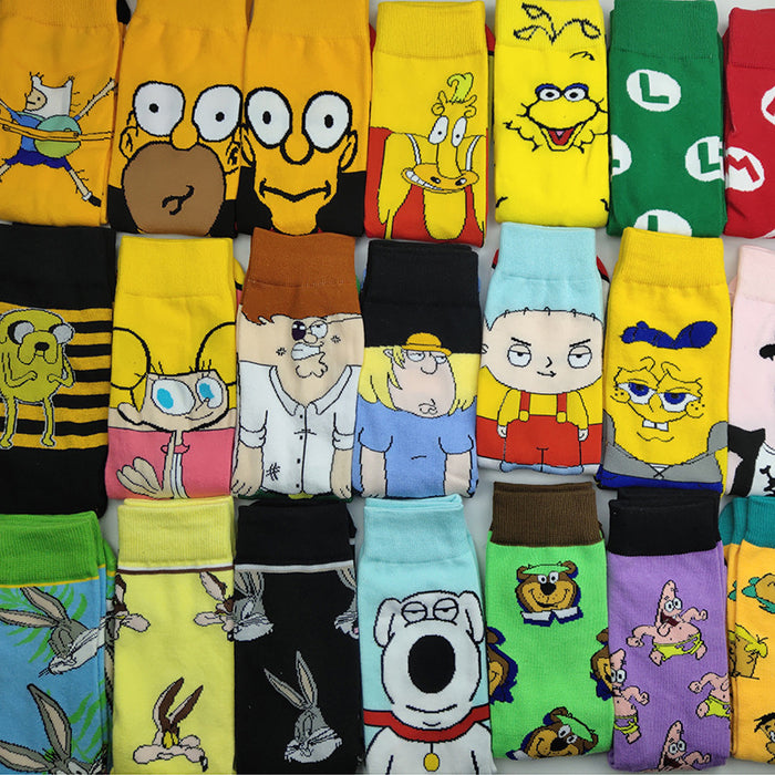 Wholesale Sock Cotton Cartoon Pattern Anime Sweat Absorb (M) MOQ≥3 JDC-SK-SuY002