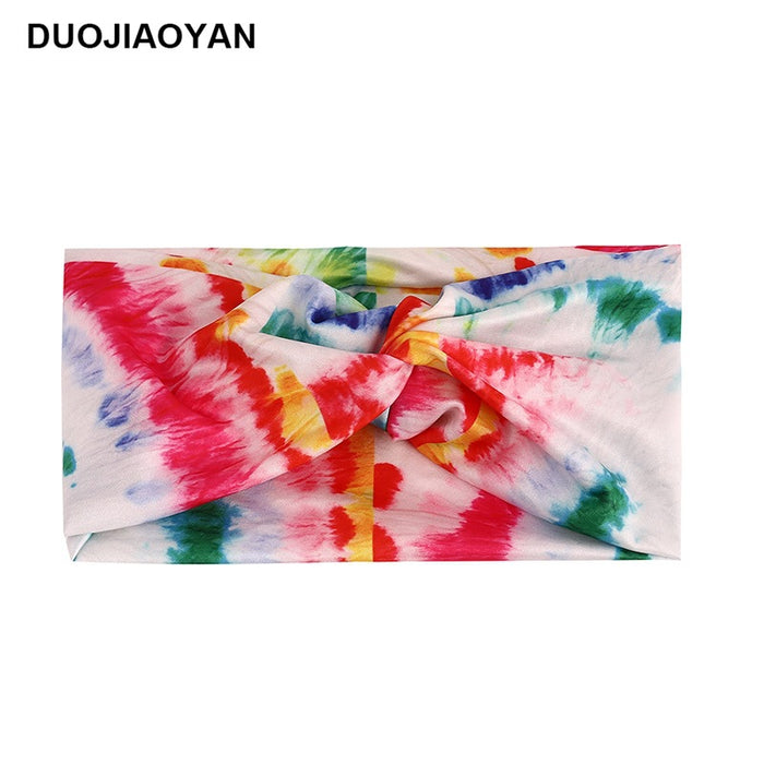 Wholesale Color Printed Stretch Sports Headband Tie Dye Cross JDC-HD-Jiaoy003