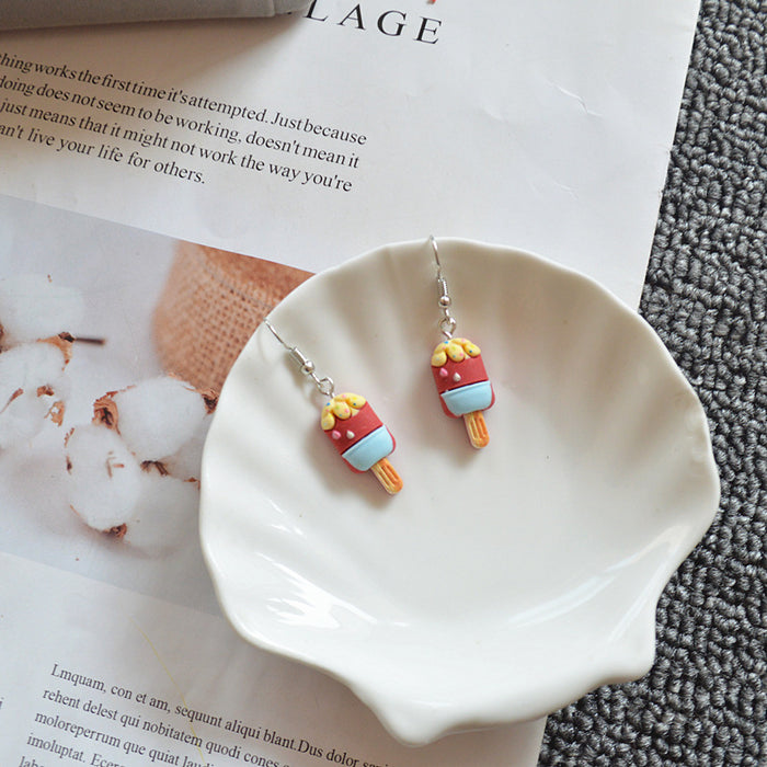 Wholesale Earrings Resin Painted Ice Cream Simple Earrings JDC-ES-Xienuo008