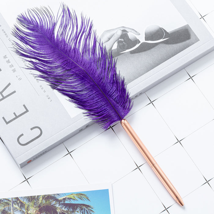 Wholesale feather pen floating graduation design multicolor feather ballpoint pen JDC-BP-Huah037