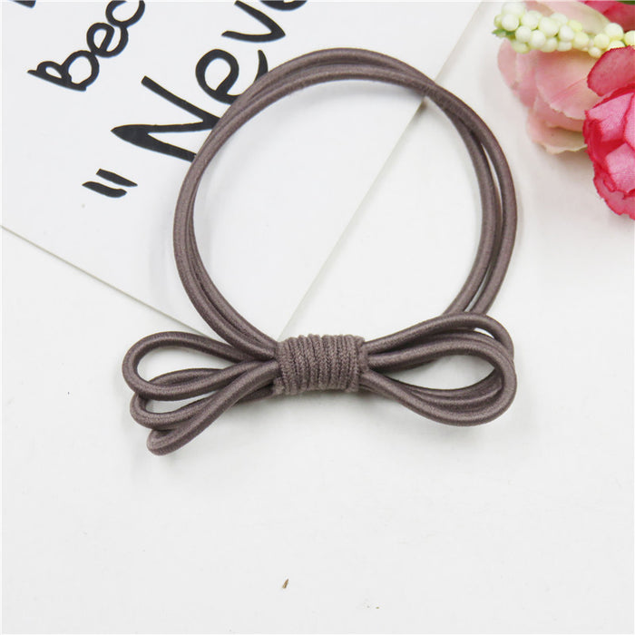 Wholesale Simple 6 Colors 2 in 1 Knotted Girls Rubber Bands JDC-HS-Junm003