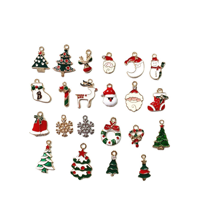 Wholesale charms Metal Drip Keychain Pendant Santa Claus Christmas MOQ≥10 JDC-CS-FuSu001