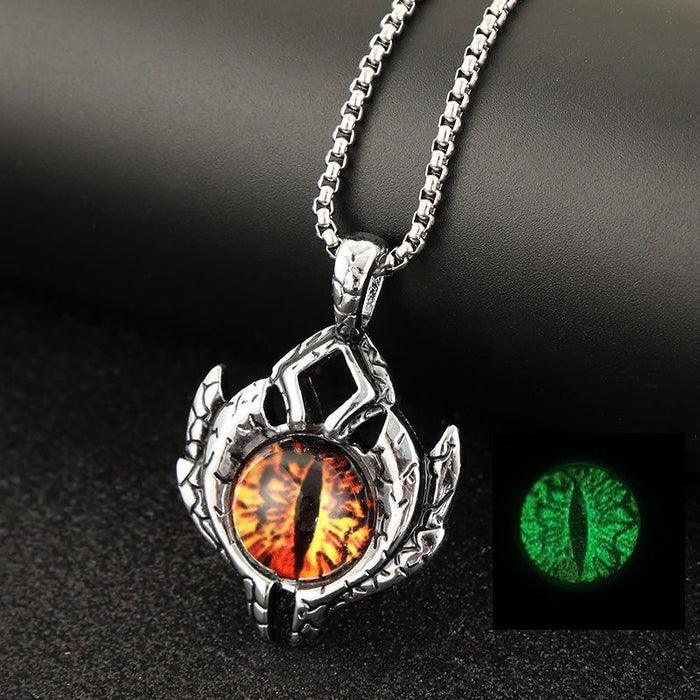 Wholesale Necklace Titanium Steel Luminous Demon Eye Fluorescent MOQ≥2 JDC-NE-DanYuan002