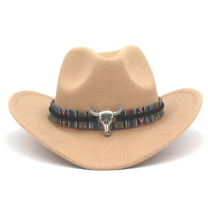 Wholesale Western Cowboy Style Wool Felt Hat Jazz Hat JDC-FH-HanDi003