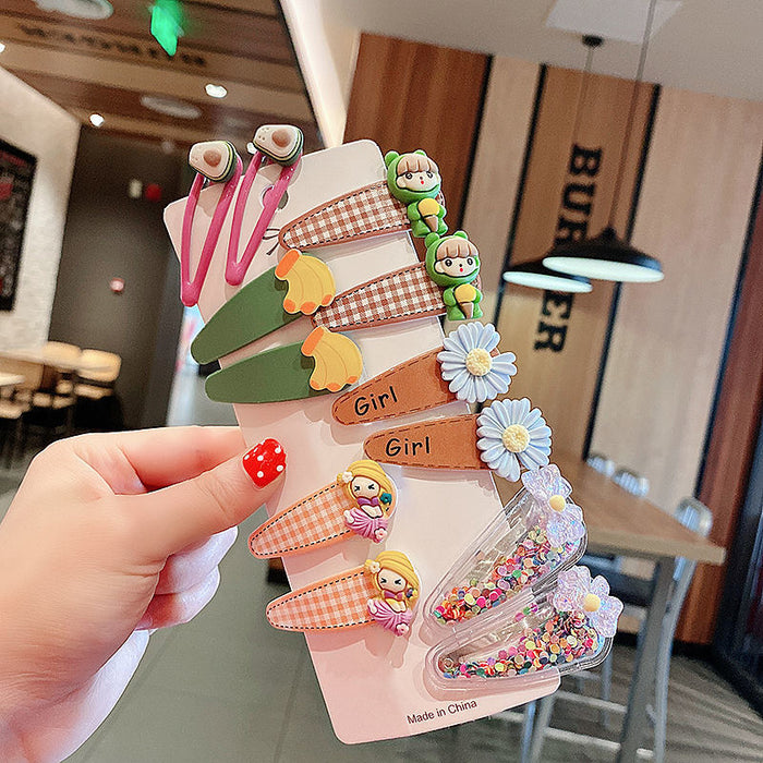 Jewelry WholesaleWholesale children princess cute broken hair bangs seaside hair clip pack of 12 JDC-HC-PX001 Hair Clips 品熊 %variant_option1% %variant_option2% %variant_option3%  Factory Price JoyasDeChina Joyas De China