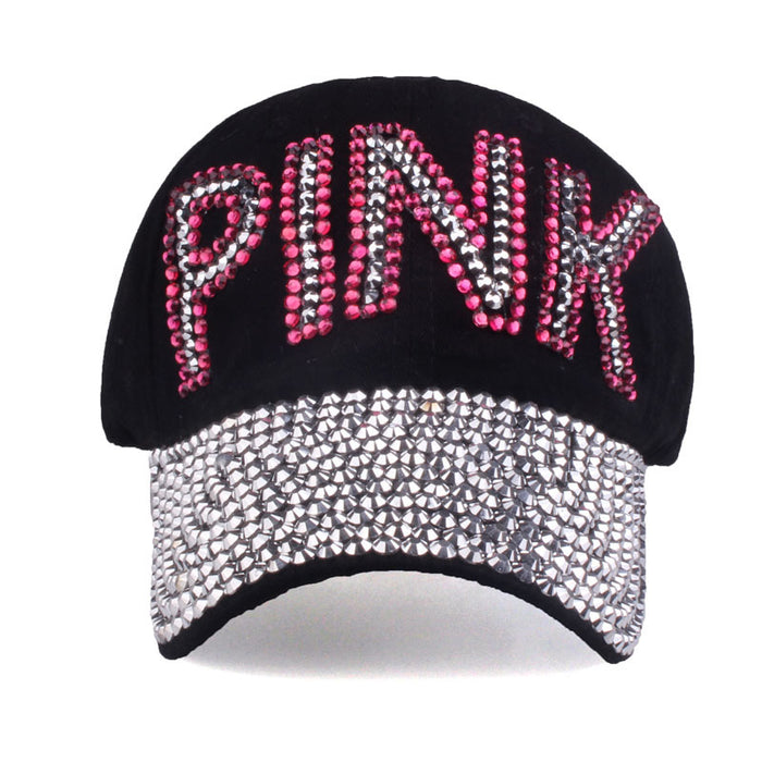 Wholesale Diamond Baseball Cap PINK Letter Peaked Cap MOQ≥2 JDC-FH-TMa004