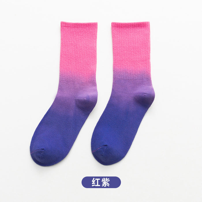 Wholesale Sock Cotton Medium Tube Gradient Sweat Absorbing Trend JDC-SK-JSD016