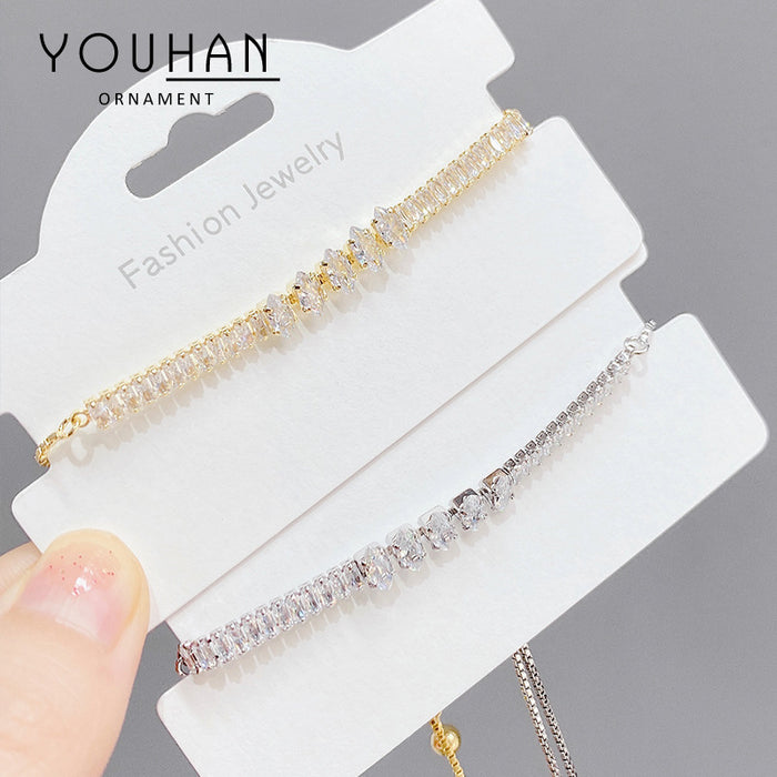 Jewelry WholesaleWholesale micro inlaid zircon pull adjustable round diamond tennis chain JDC-BT-YouH011 Bracelet 优涵 %variant_option1% %variant_option2% %variant_option3%  Factory Price JoyasDeChina Joyas De China