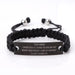 Jewelry WholesaleWholesale graduation season glossy stainless steel curved sheet braided rope stretch bracelet JDC-BT-HongX009 Bracelet 宏祥 %variant_option1% %variant_option2% %variant_option3%  Factory Price JoyasDeChina Joyas De China