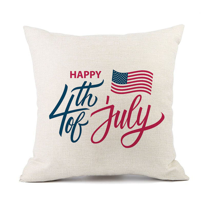 Wholesale 4th of July Independence Day Linen Pillowcase MOQ≥2 JDC-PW-OuH003