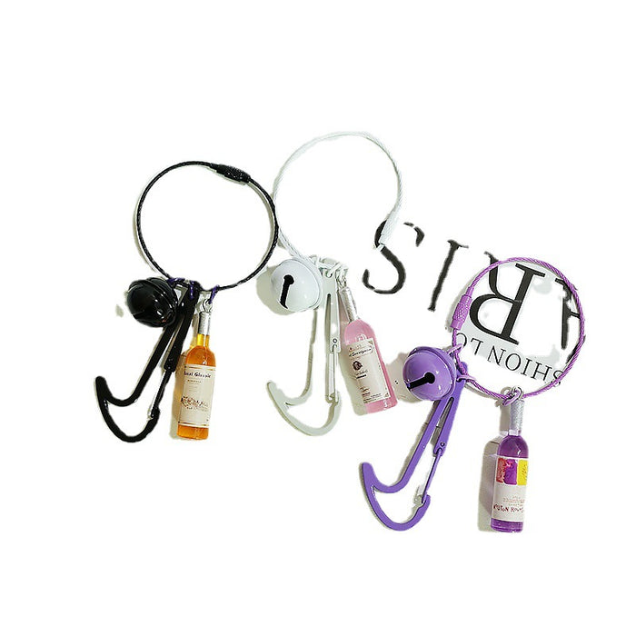 Wholesale Acrylic Simulation Wine Bottle Metal Keychain MOQ≥2 JDC-KC-KLin001